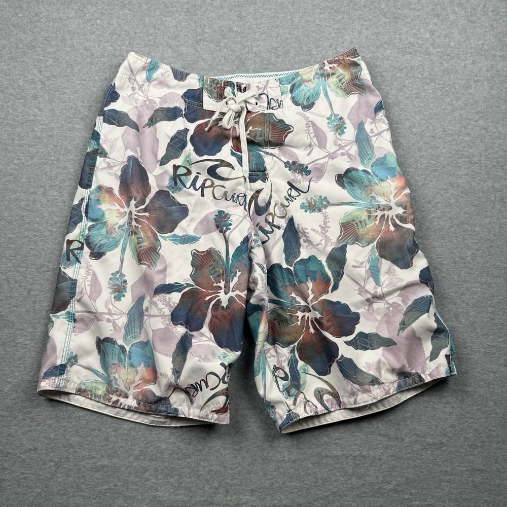 Ripcurl Board Shorts Men's 32 Surf Swim Trunks Floral Y2K Beach Tropical Summer